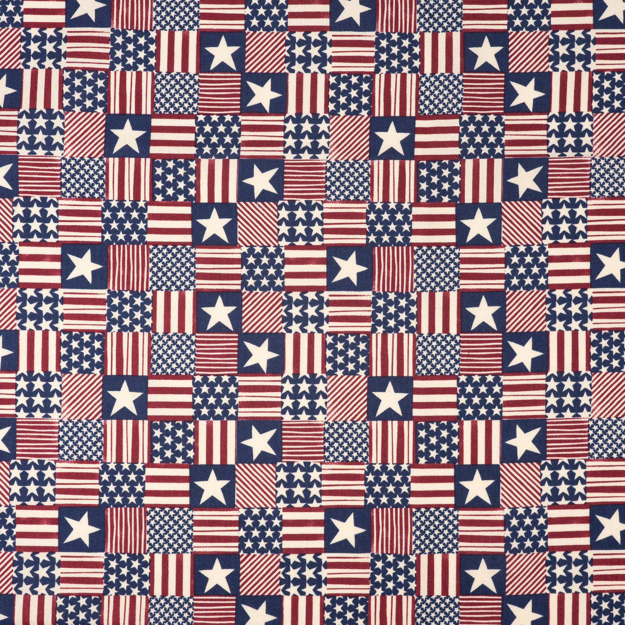SINGER Patch Stars Stripes Cotton Fabric